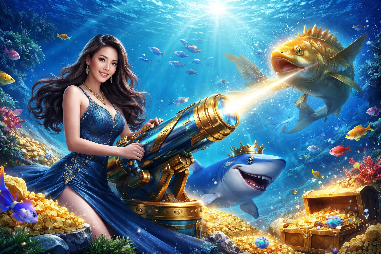 Hình ảnh chủ đạo trò Bắn Cá iwwin với chiến thuật săn boss